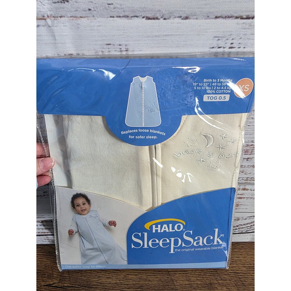 HALO Sleepsack Wearable Blanket x-small 0-3 TOG 0.5 Cotton Baby Sleep bag